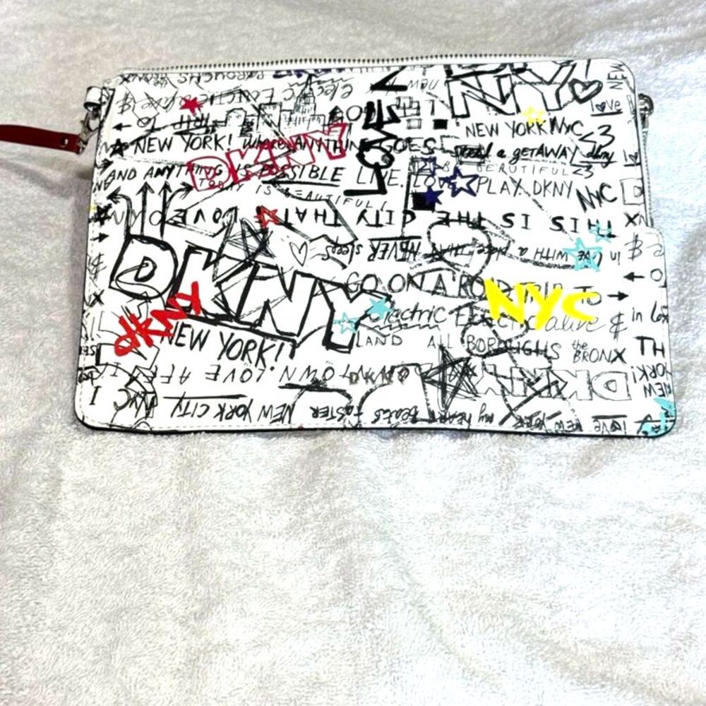DKNY Multicolor Graffiti Clutch NWOT Sz 11x8.5